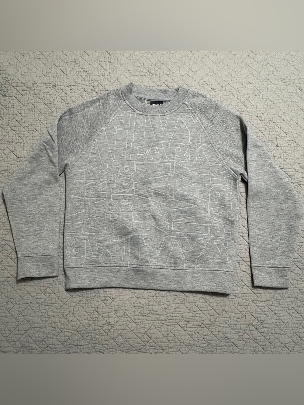 IVY PARK grey white quilted logo sweatshirt womens sz Small